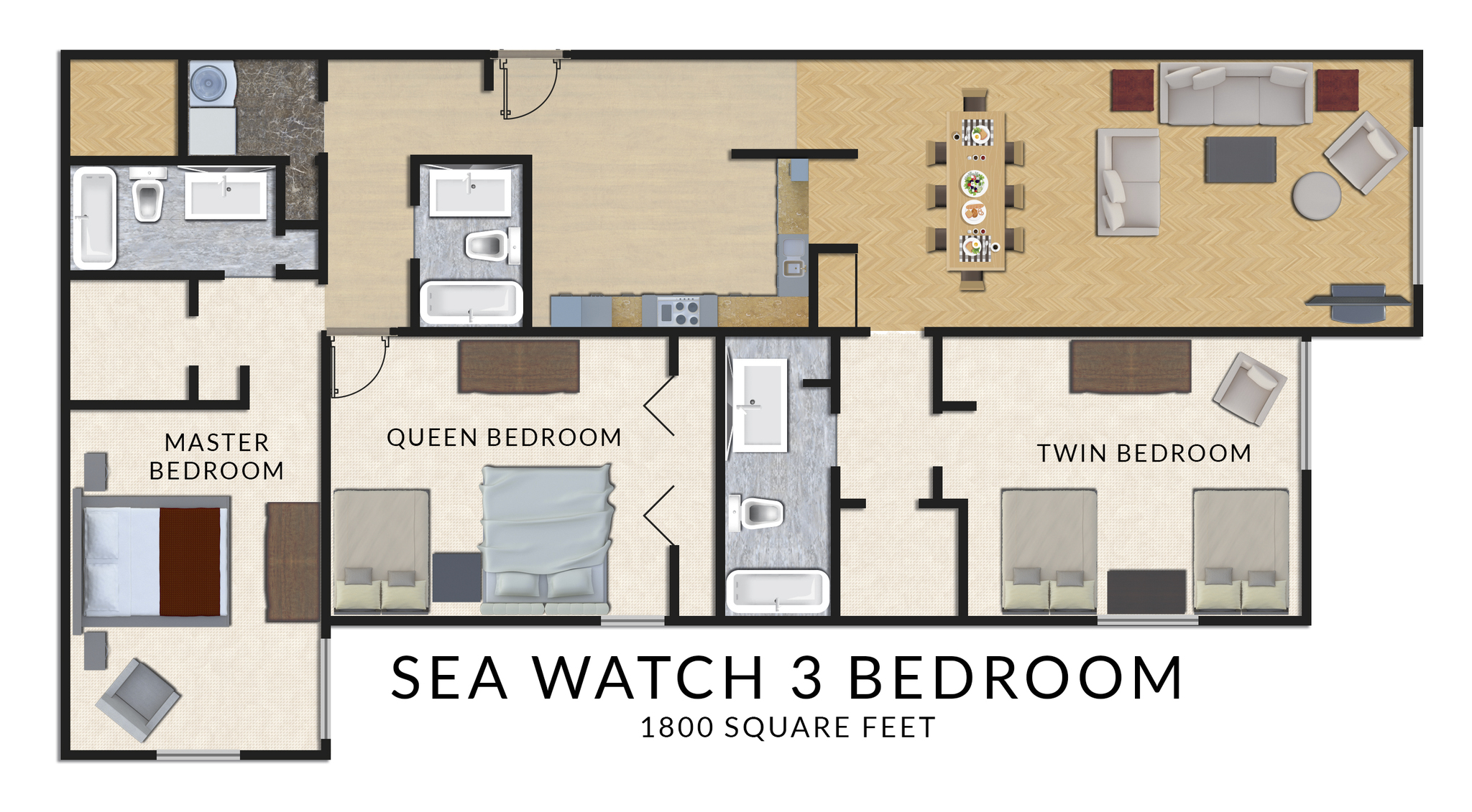 Seawatch 3 Bedroom Layout